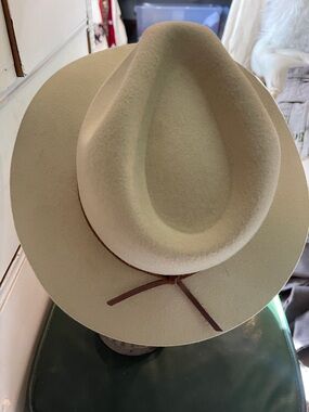 Brixton Tan Wool Felt Fedora with Brown Leather Band